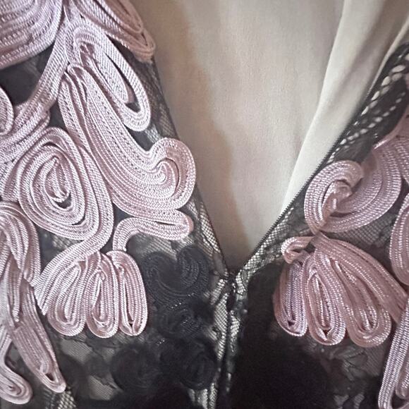 JS Collections Soutache Quill Overlay Lace Dress Sz 16 Midi Whimsygoth Wedding - Picture 13 of 16